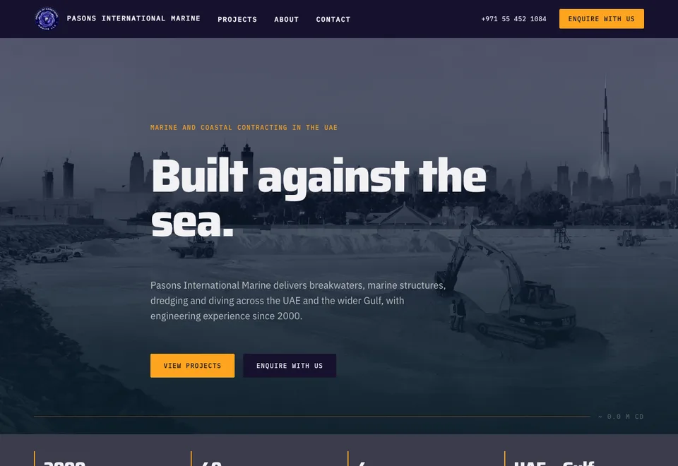 Pasons Marine website homepage
